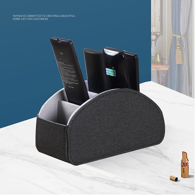 YAPISHI Remote Control Holder, 5 Rooms Desk Organizer and Decorations for Living Room, Bedside Table Remotes Caddy for TV Controllers/Makeup Brush Pen/Office Stationery/Art Supplies/Eyeglasses