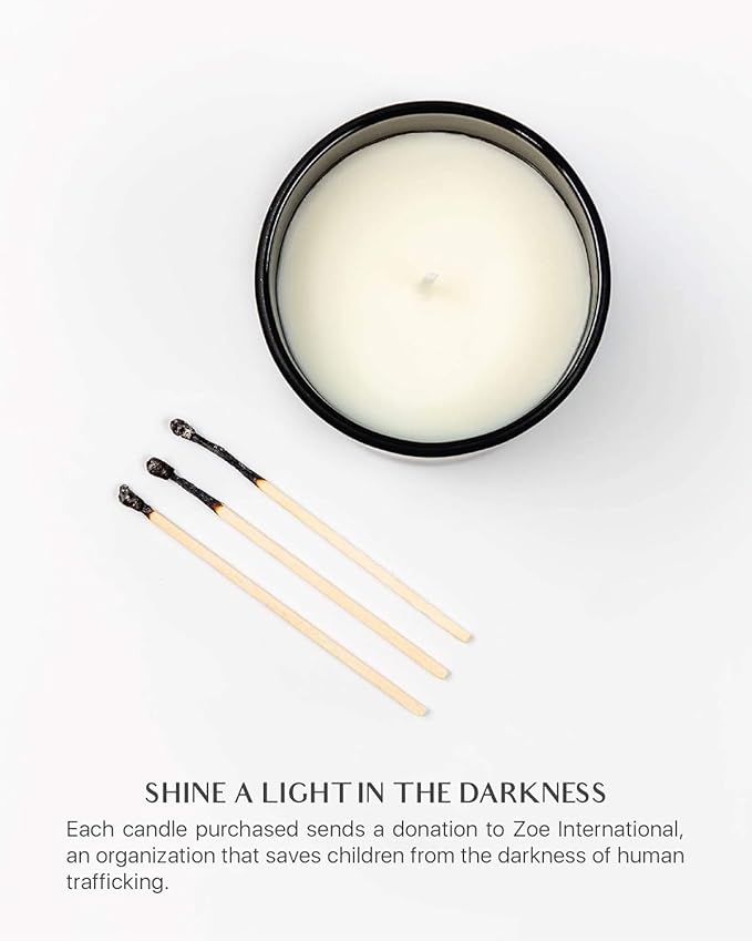 Benevolence LA Eucalyptus & Chamomile Christmas Scented Candles | Soy Candles, Black Candle for Home | Holiday Candle Gifts for Women and Men | Home Fragrance | Aromatherapy | 8oz, 45 Hour Burn