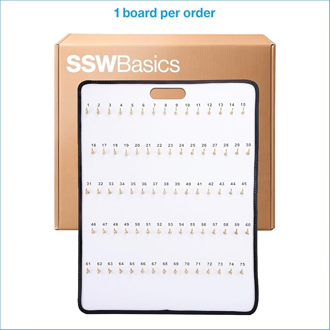 SSWBasics Key Board with Self-Closing Tabs - 75 Hooks - 24?W x 30 1/2?L - Key Rack Wall
