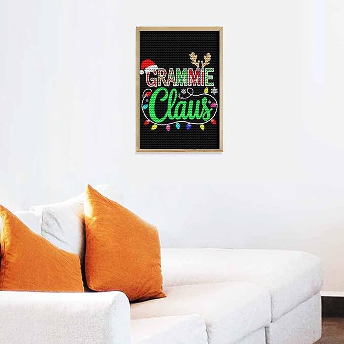 AIVKIEJK Diamond Painting Kits for Adults - Grammie Claus Grandma Christmas Xmas Painting DIY 5D Full Drill Diamond Dots Paintings with Diamonds Gem Art and Crafts Home Decor 8"x12"