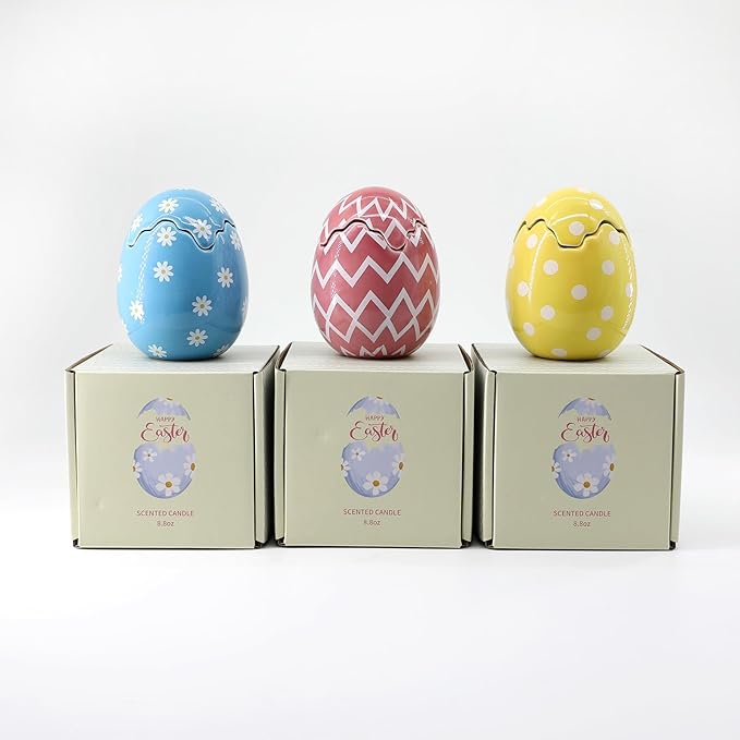 Easter Decor - Easter Eggs Scented Candle, Easter Gifts for Women, Lavender Candles(8.5oz)