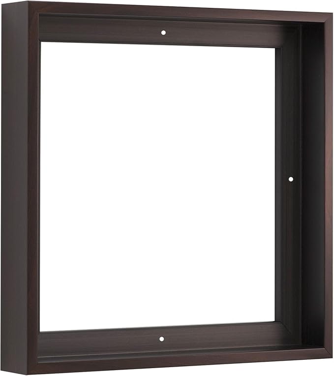 Pixy Canvas Floater Frame 9x9 for 1-1/2 (1.5) inch Deep Canvas Paintings/Canvas Prints/Wood Canvas Panels/Wall Art/Wall Decor/Home Decor/Artwork (Dark Walnut, 9 x 9 inch, Square)