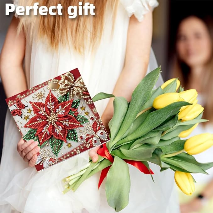 6PCS Xmas Atmosphere DIY Art Greeting Cards Congratulations Cards for Home Wall Decor and Office Display Perfect DIY Craft Gift for Adults and Kids