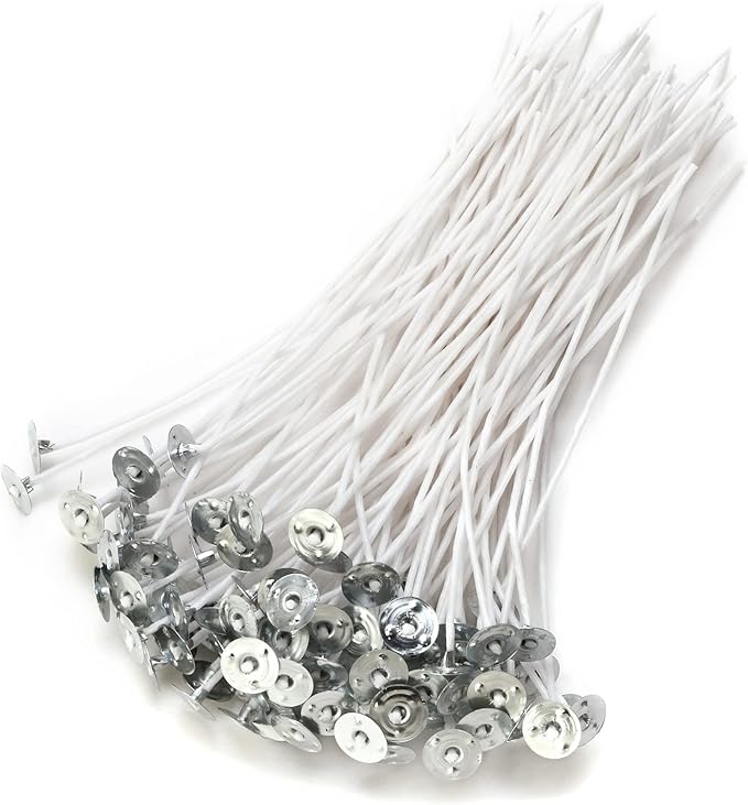 Candle Wicks,Candle Wicks for Candle Making,6 Inch 100 Piece DIY Pre-Waxed Cotton Wick with Tabs