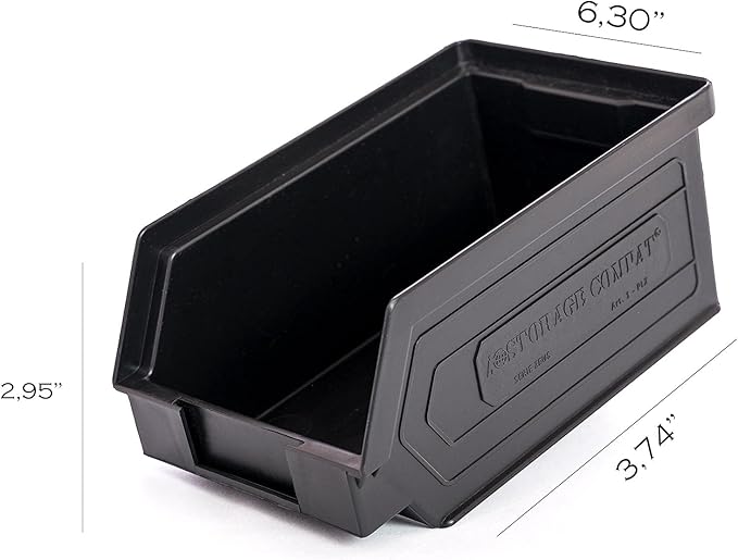 50-Pack Small Storage Bin | Wall Mount Storage, Hanging and Stacking Bin, Freestanding | 7” x 4” x 3” Plastic Container | Green | Zeus 1PLZ02