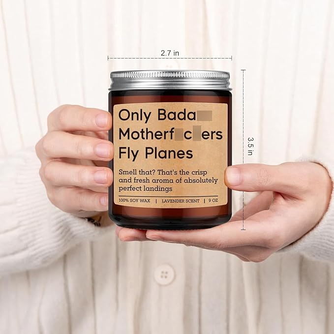 GSPY Scented Candle, Pilot Gifts for Men, Women - Flight School Graduation, Birthday, Fathers Day, Aviation Gifts for Pilots, Student - Retirement, Funny Airplane Decor for Dad, Boyfriend, New Aviator
