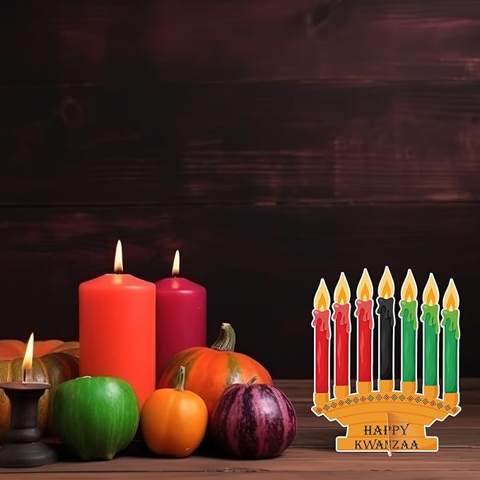 Motipuns 36 Pcs Happy Kwanzaa Craft Kit Make Your Own Candles DIY Kwanzaa Kinara Sign African Heritage Holiday Party Favors Decor for Family School Activity Party Supplies