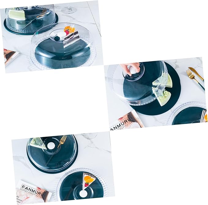Heat Resistant Round Food Cover with Design Transparent Bowl Lid for Fresh Keeping Microwave Oven Splatter Guard Ergonomic Handle Suitable for Cakes Snacks Fruits and Dishes