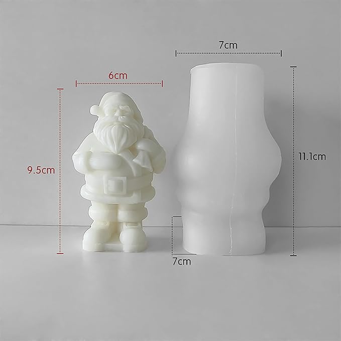 Christmas Santa Candle Mold - Silicone 3D Molds for Candy & Home Decor - Resin Casting & Making Molds