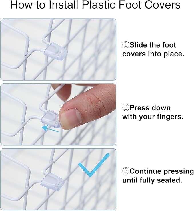 iSPECLE Freezer Organizer Bins - 3 Pack Adjustable Width for 5 to 7 Cu.Ft Chest Freezers, Stackable Freezer Wire Storage Baskets for Deep Freezer Organization, Assembly Required, White