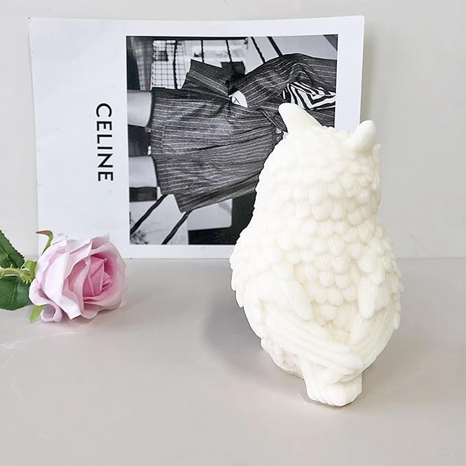 ZAKVOOR Large Owl Candle Silicone Molds Animal Resin Casting Mould for DIY Candle Making Polymer Clay Craft Plaster Home Decoration