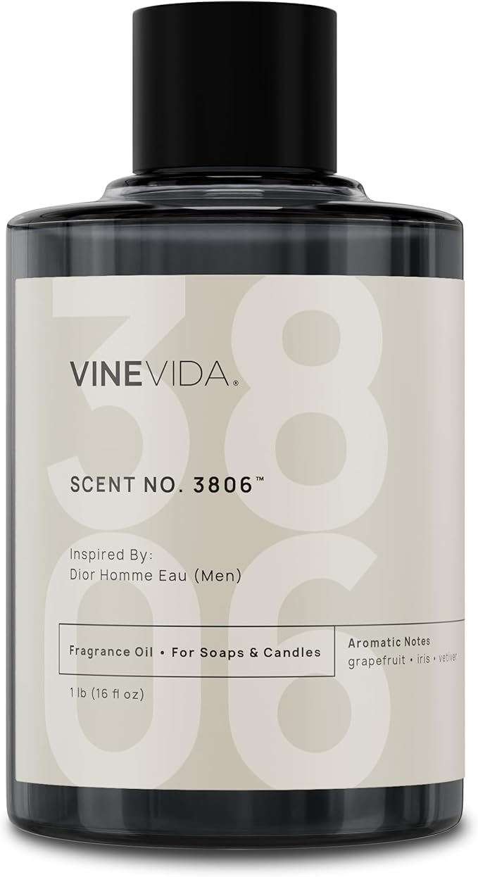 VINEVIDA [16 Oz] Scent No. 3806 Inspired by Homme Eau (Men); Fragrance Oil for Candle Making and Soap Making - Premium Candle Scents for Soy Candles