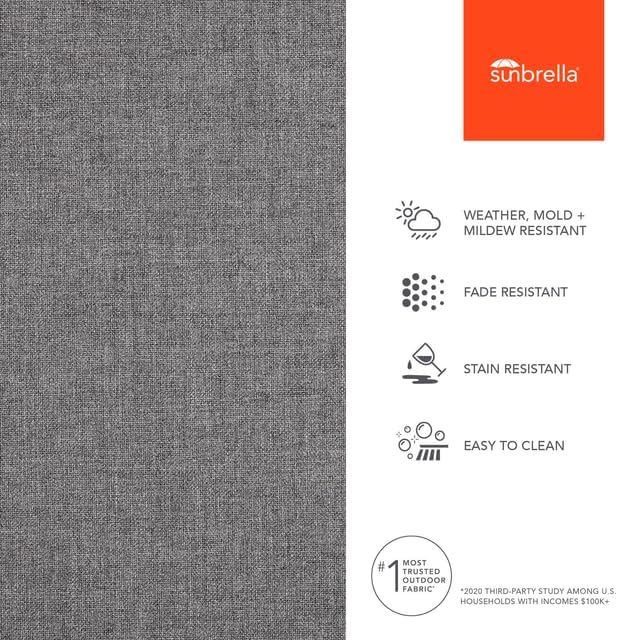 Sunbrella Outdoor Fabric by The Yard | Cast Slate | Official Sunbrella Seller | Indoor or Outdoor Upholstery Fabric for Chairs, Cushions, Drapery, Pillows, Furniture