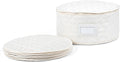 Covermates Keepsakes Dish Storage Case – Padded China & Dinnerware Organizer, Quilted Polyester Protection, ID Window, Zipper Closure, Machine Washable, Cream