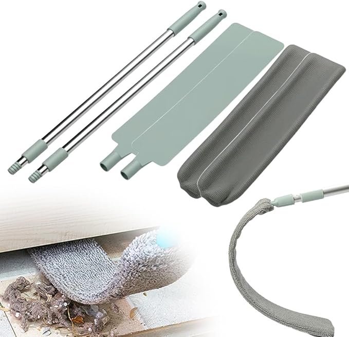 2026 Upgrade Retractable Gap Dust Clean, Extendable Duster Cleaning Tool for Hard-to-Reach Areas, Washable Dusting Brush for Ceiling Blinds Under Furniture (2)