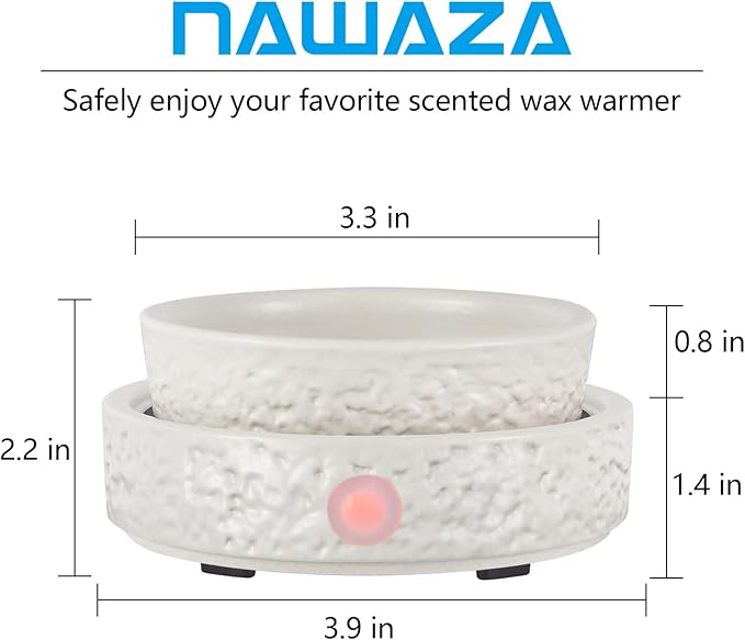 nawaza Ceramic Wax Melt Warmer Fragrance, 3 in1 Electric Candle Wax Warmer, Scented Wax Melt Wax Cubes Melter Fragrance Warmer for Home,Office, Birthday Gifts for Women Mom(White-01)