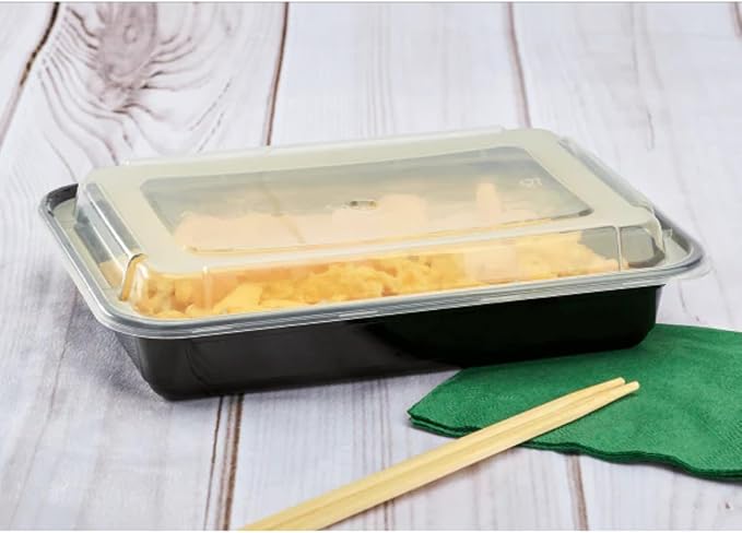 Karat Meal Prep Containers [28 oz - 150 ct] Reusable & Disposable Take Out Containers with Lids - Microwave & Dishwasher Safe Bento Boxes