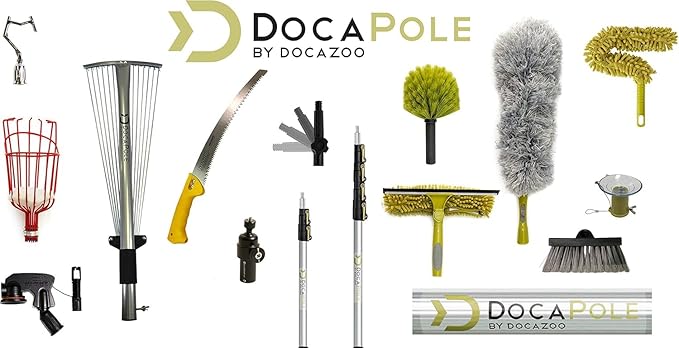 DOCA Gardening Tools 6-26 Ft - Extension Pole for Tree Trimming, Fruit Picker, Roof Rake for Leaves - Pole Saw