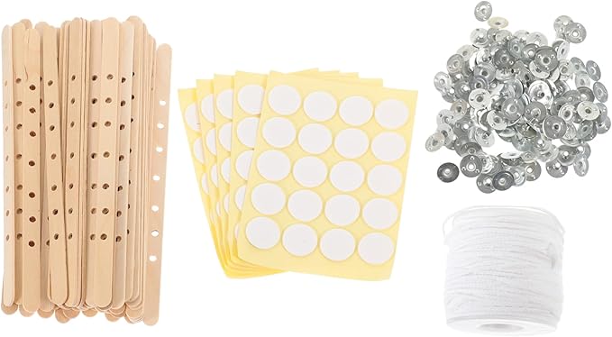 PHENOFICE 1set Candle Wick Holders with Stickers for DIY Candle Making for Easy Crafting and Labeling for Handmade and Projects
