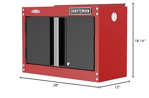 CRAFTSMAN Garage Storage Cabinet, Metal, Wall Mounted, 2-Door (CMST21802RB)