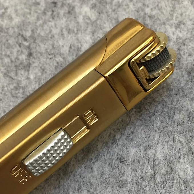 5 Pack Butane Torch Lighter Jet Flame Lockable Portable Adjustable Lighter with Fuel Visible Tank No Gas (Gold)