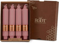 Root Candles Unscented Dinner Candles Premium Beeswax Blend Boxed Candle Set, 7-Inch, Dusty Rose, 4-Count