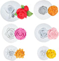Flower Candle Resin Mold,Silicone Flower Mold for Candle Making 6Pcs 3D Rose Peony Valentine Mother Day Silicone Candle Mold for Soap Soy Wax Beeswax Resin Craft