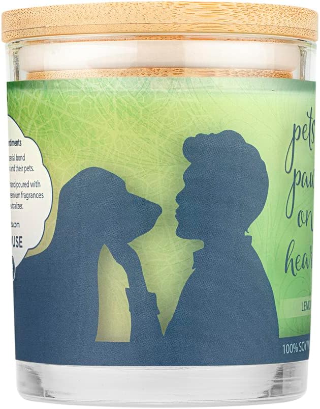 One Fur All Pet House Sentiments Candle - Lemon Verbena - Gift for Pet Lover - Pet Odor Eliminator Candle - Plant-Based Wax Candles - Non-Toxic - Pet-Friendly