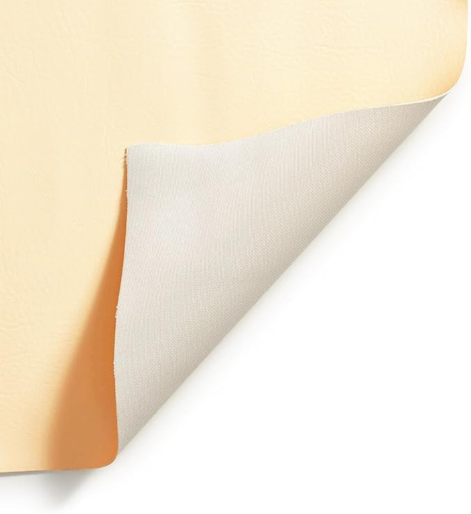 Ottertex Vinyl Fabric Faux Leather Pleather Upholstery 54" Wide by The Yard (1 Yard, Beige)