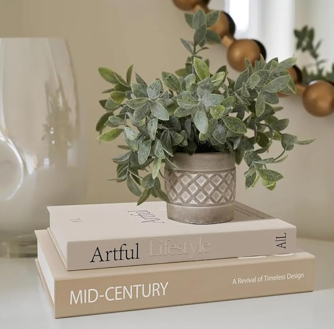 Decorative Books for Home Decor,2 Pcs Modern Minimalist Faux Book for Home Decoration,Coffee Table Decor,Living Room Aesthetic Accent (E4)