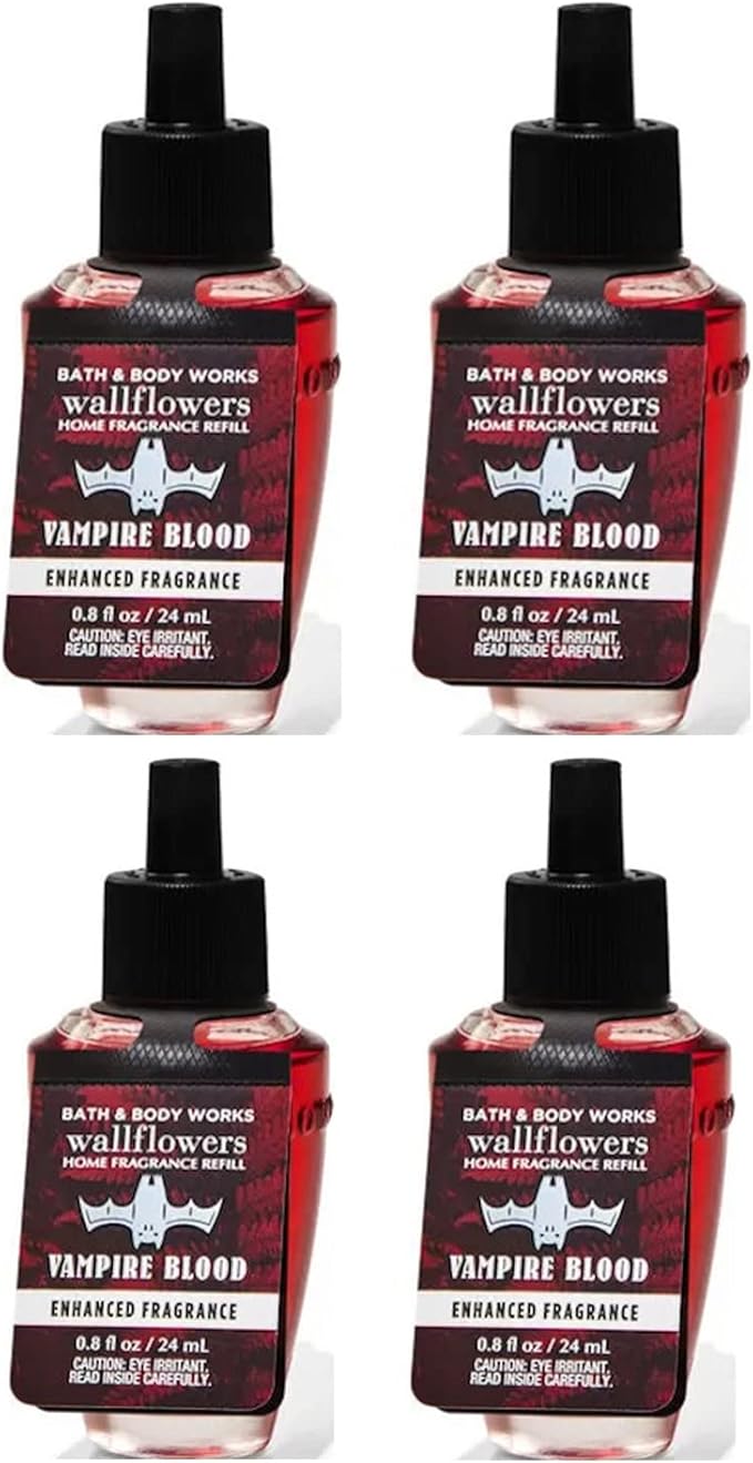 Bath & Body Works Vampire Blood WallFlowers Fragrance Refill 0.8 Oz 4 Pack (Vampire Blood) 3.2 Fl Oz