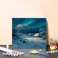 Paint by Numbers Kit for Adults Snow Paint by Numbers Dog DIY Crafts for Adults Canvas Paintings Kits, Hobbies for Women Art With Accessories for Home Wall Decor Art 16x16 inch Without Frame 8-75WW
