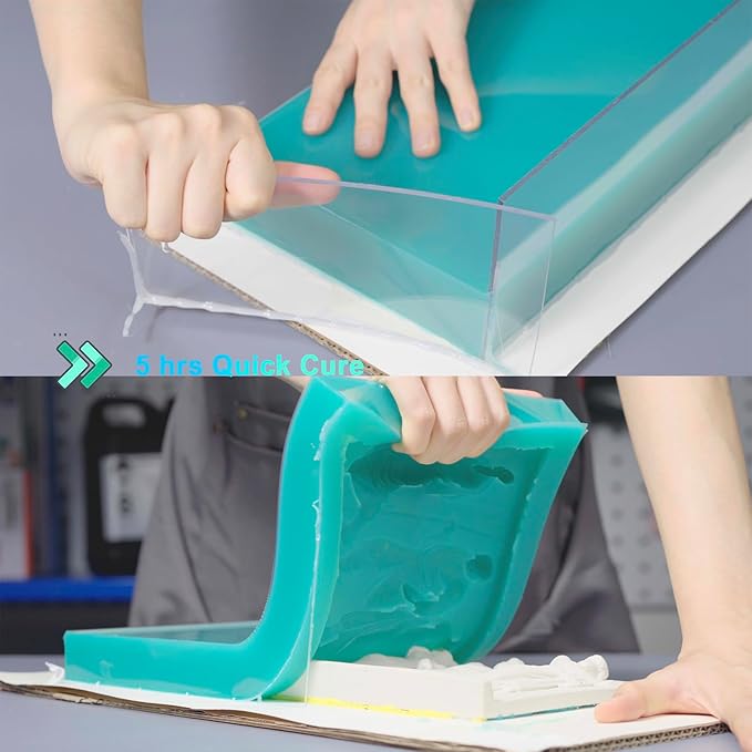 BBDINO Silicone Mold Making Kit - Super Elastic Silicon for Mold-Making 2 Gallons - Platinum Grade 1A:1B Mixing- Ideal for Resin/Silicone/Soap Molds Casting Jade Green