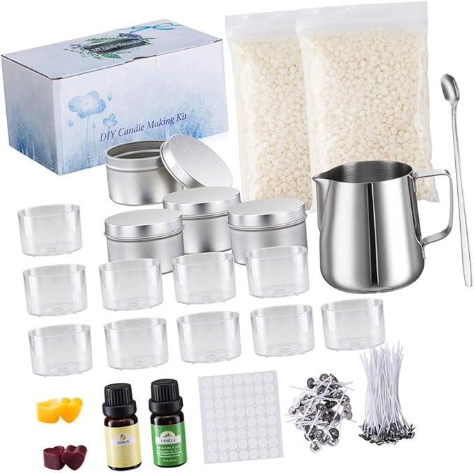 LIFKOME 1set Scented Candle Kit Premium Candle Making Supplies Melting Cup for Birthdays Parties and Special Occasions Easy to Use