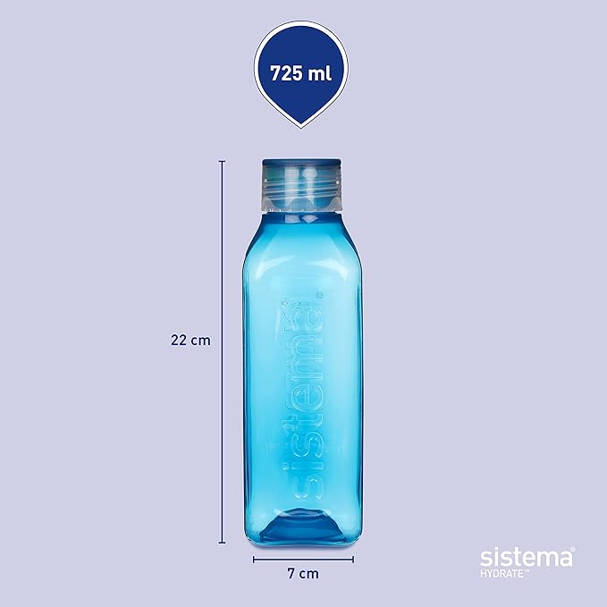 Sistema Retro Square Bottle, 725 ml - Assorted Colours