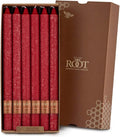 Root Candles Unscented Dinner Candles Premium Beeswax Blend Boxed Candle Set, 12-Inch, Red, 12-Count