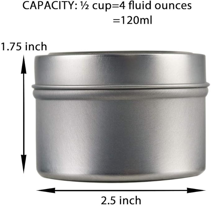 EricX Light Candle Tin 24 Piece, 4 oz, for Candle Making