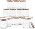 SHOWIN Thick Candle Jars for Making Candles 16 Pcs, 7 OZ Empty Jars with Wood Lids for Candle Making, Sample Container, Clear