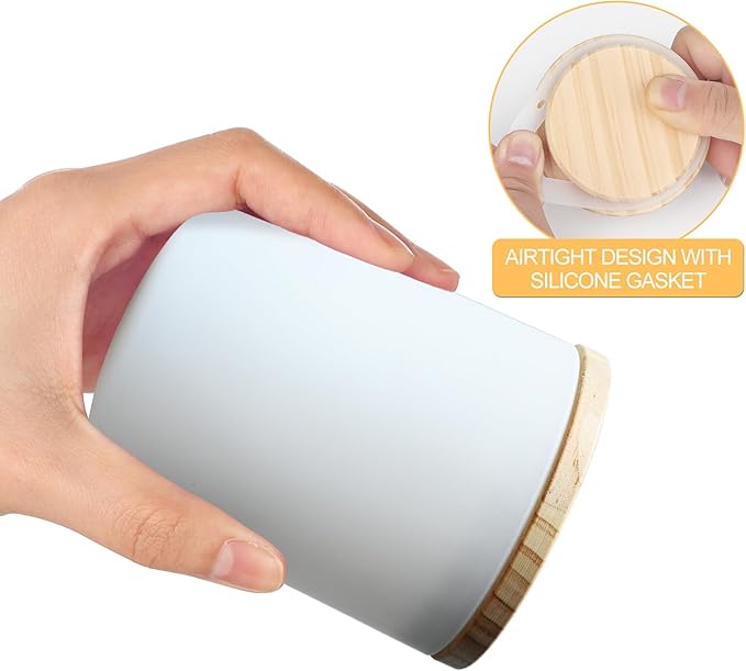 SHOWIN Thick Candle Jars for Making Candles 20 Pcs, 7 OZ Empty Jars with Wood Lids for Candle Making, Sample Container, Matte White
