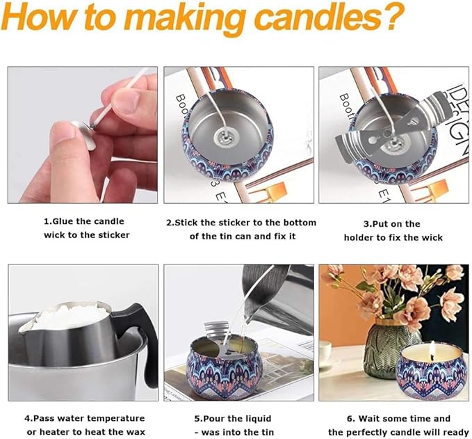 LCPKUTTR Candle Making Kit,DIY Starter Soy Candle Making Supplies/Kit,with 900ml Candle Make Pouring Pot, Candle Wicks, Wicks Sticker, Wicks Holder,Soy Candle Wax TH0JY-1210