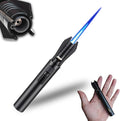 Torch Lighter - Windproof Jet Flame Refillable Butane Lighter with Adjustable Flame, Lightsaber Design, Visible Window, for Kitchen, Outdoor(Gas Not Include) (Black)