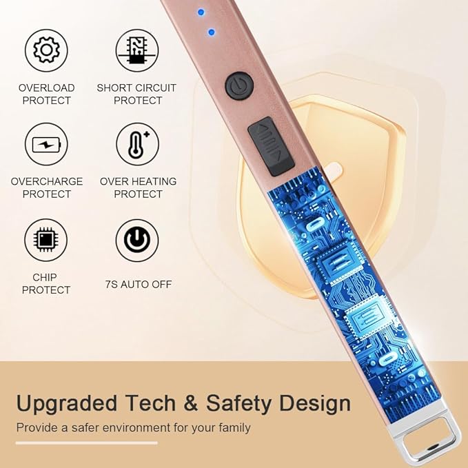 SUPRUS Electric Arc Lighter Windproof Flameless Rechargeable USB Lighter with Safety Lock for Home Kitchen BBQ Candle