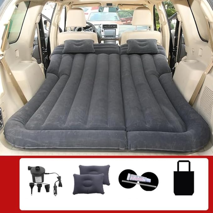 Car Air Mattress for Sonata SEL 2024, Inflatable Bed Thickened Flocking Sleeping Pad Foldable Travel Camping Backseat Cushion,Blue