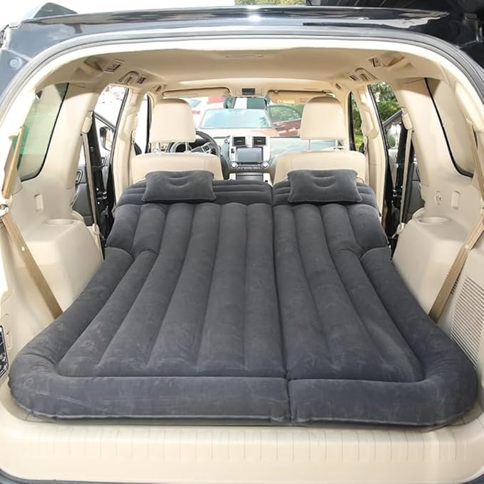 Car Air Mattress for Sonata SEL 2024, Inflatable Bed Thickened Flocking Sleeping Pad Foldable Travel Camping Backseat Cushion,Black