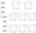 8-Pack Adhesive Cabinet Door Organizer Bathroom, Hanging Storage Bins, Stick on Wall Storage Container, Floating Bins Wall Mounted Organizer Under Sink Caddy for Kitchen Pantry Storage, Office, Dorm