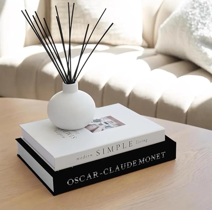 Decorative Books for Home Decor,2 Pcs Modern Minimalist Faux Book for Home Decoration,Coffee Table Decor,Living Room Aesthetic Accent (E2)