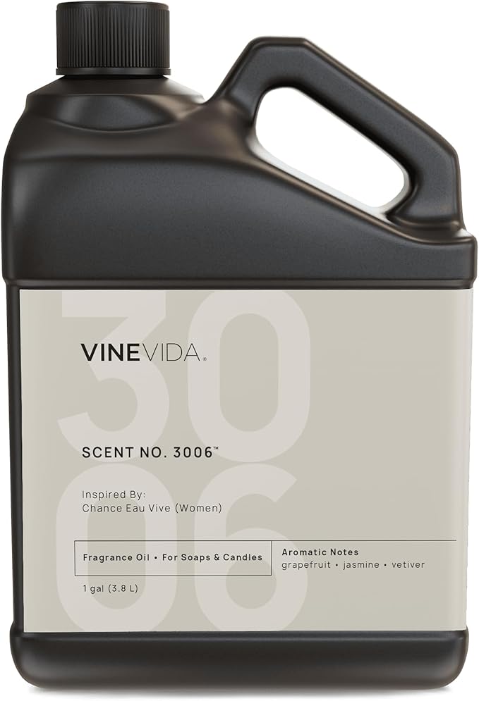 VINEVIDA Scent NO. 3006 Fragrance Oil - 1 Gallon (8lbs) - Inspired by: Chance Eau Vive (Women); Candle Fragrance Oil for Soy Candles - Soap Making Scents