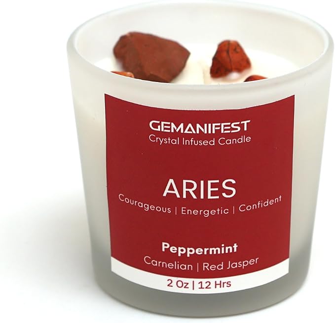 Aries Candle Gifts for Women Men Zodiac Crystal Candles with Aries Zodiac Bracelet for Manifestation Best Thoughtful Gifts for Christmas New Year Birthday Presents for Candle Lovers