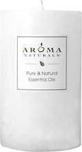 Aroma Naturals Patchouli and Frankincense Essential Oil White Scented Pillar Candle, Meditation, 2.5 inch x 4 inch
