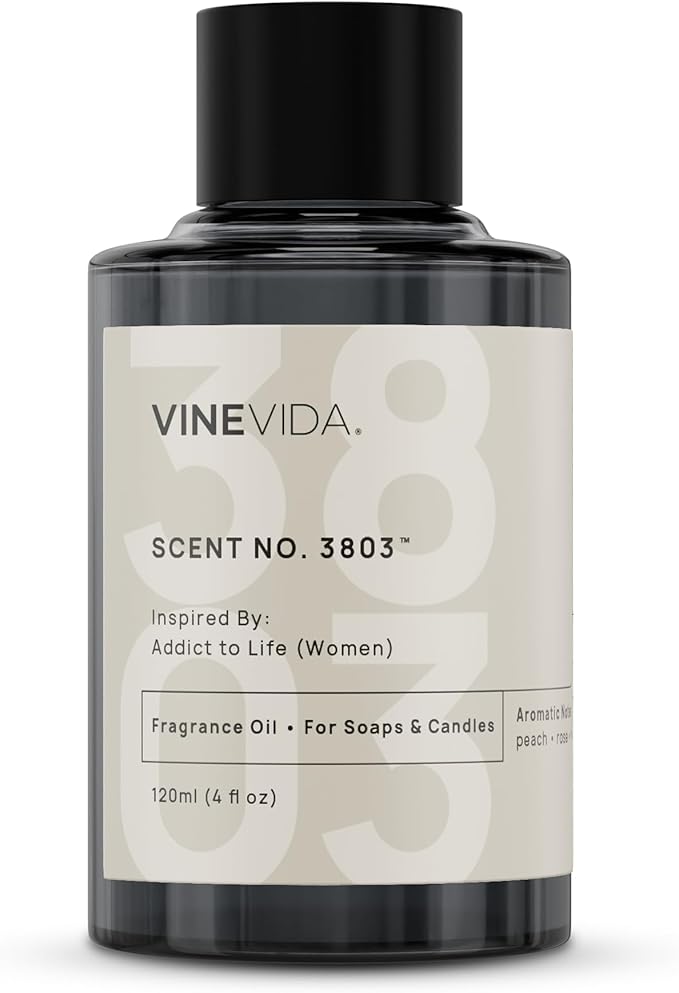 VINEVIDA [4 Oz] Scent No. 3803 Inspired by Addict to Life (Women); Fragrance Oil for Candle Making and Soap Making - Premium Candle Scents for Soy Candles